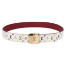 LOUIS VUITTON Multicolor Ceinture LV Cut Belt White M9682W LV Auth 156683V-1
