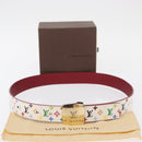 LOUIS VUITTON Multicolor Ceinture LV Cut Belt White M9682W LV Auth 156683V-11