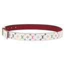 LOUIS VUITTON Multicolor Ceinture LV Cut Belt White M9682W LV Auth 156683V-3