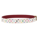LOUIS VUITTON Multicolor Ceinture LV Cut Belt White M9682W LV Auth 156683V-4