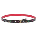 LOUIS VUITTON Multicolor Ceinture Initials Belt Black M9631 LV Auth 156684SAM-1
