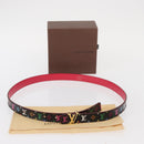 LOUIS VUITTON Multicolor Ceinture Initials Belt Black M9631 LV Auth 156684SAM-12