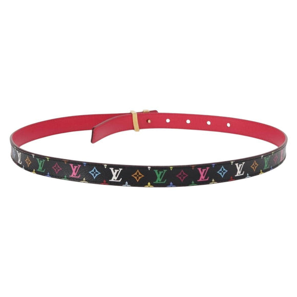 LOUIS VUITTON Multicolor Ceinture Initials Belt Black M9631 LV Auth 156684SAM