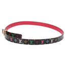LOUIS VUITTON Multicolor Ceinture Initials Belt Black M9631 LV Auth 156684SAM-3