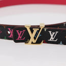LOUIS VUITTON Multicolor Ceinture Initials Belt Black M9631 LV Auth 156684SAM-5