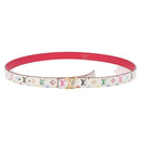 LOUIS VUITTON Multicolor Ceinture Initials Belt White M9630 LV Auth 156685SAM-1