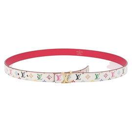 LOUIS VUITTON Multicolor Ceinture Initials Belt White M9630 LV Auth 156685SAM