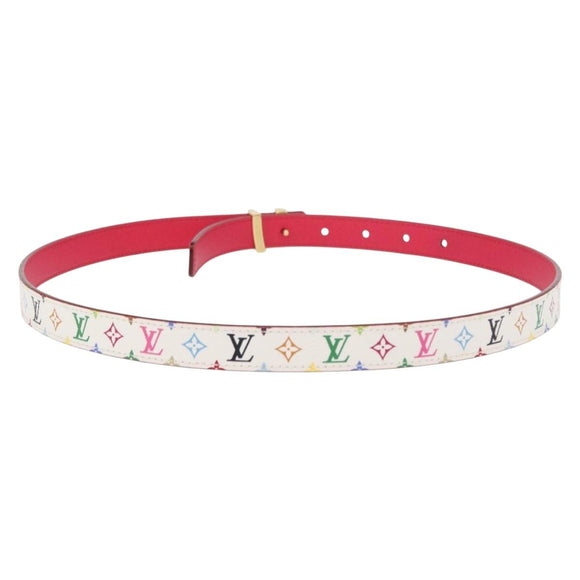 LOUIS VUITTON Multicolor Ceinture Initials Belt White M9630 LV Auth 156685SAM