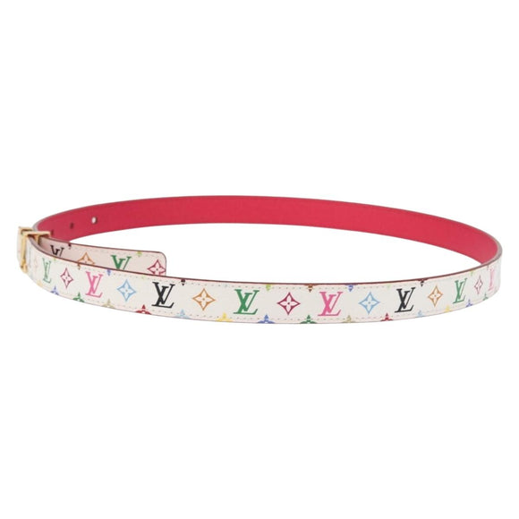 LOUIS VUITTON Multicolor Ceinture Initials Belt White M9630 LV Auth 156685SAM