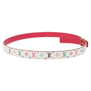 LOUIS VUITTON Multicolor Ceinture Initials Belt White M9630 LV Auth 156685SAM-4