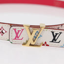 LOUIS VUITTON Multicolor Ceinture Initials Belt White M9630 LV Auth 156685SAM-5
