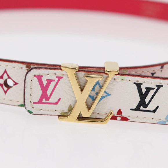 LOUIS VUITTON Multicolor Ceinture Initials Belt White M9630 LV Auth 156685SAM
