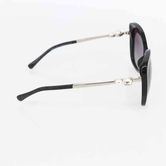 CHANEL Coco Pearl Sunglasses metal Black 5339-H CC Auth 156688