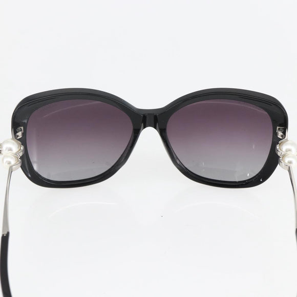 CHANEL Coco Pearl Sunglasses metal Black 5339-H CC Auth 156688