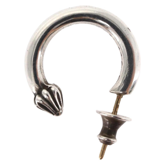 Chrome Hearts Plain Hoop Pierce Earring Ag925 Silver Auth 156691M
