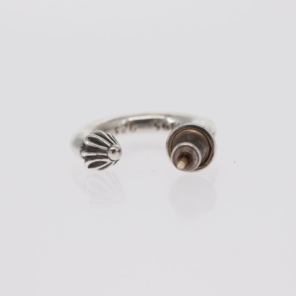 Chrome Hearts Plain Hoop Pierce Earring Ag925 Silver Auth 156691M