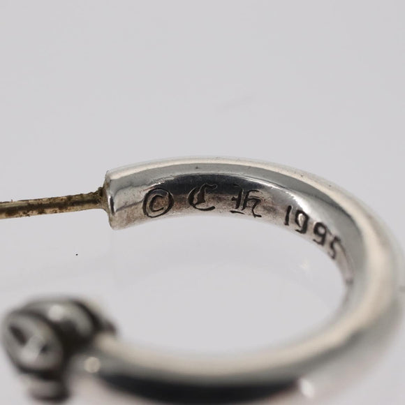 Chrome Hearts Plain Hoop Pierce Earring Ag925 Silver Auth 156691M