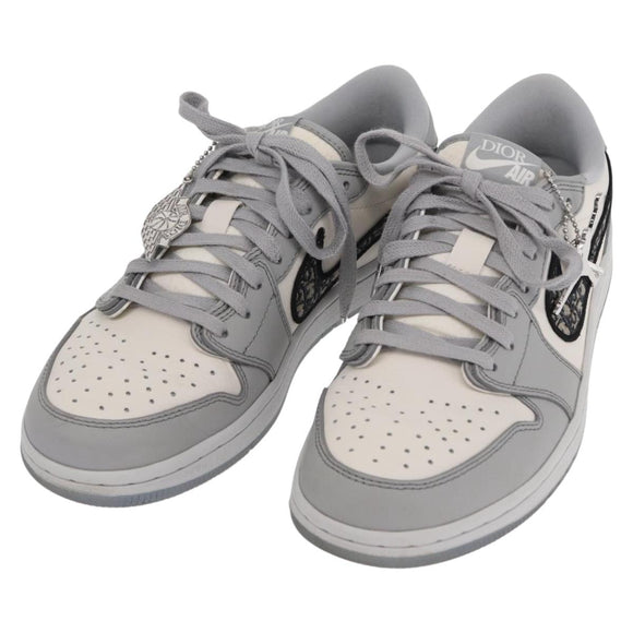Christian Dior Trotter Air Dior Air Jordan 1 Low OG Sneakers Gray Auth 156693SM