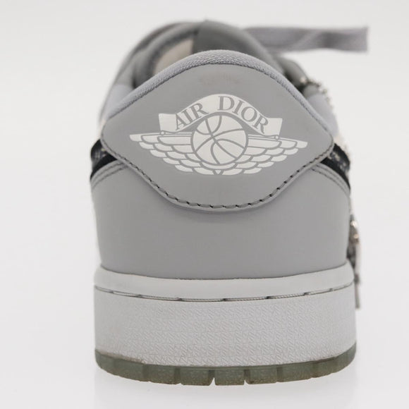Christian Dior Trotter Air Dior Air Jordan 1 Low OG Sneakers Gray Auth 156693SM