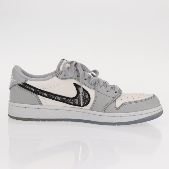 Christian Dior Trotter Air Dior Air Jordan 1 Low OG Sneakers Gray Auth 156693SM