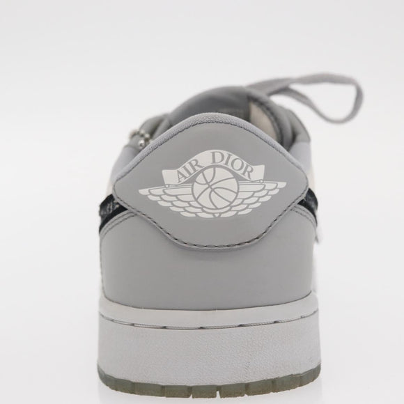 Christian Dior Trotter Air Dior Air Jordan 1 Low OG Sneakers Gray Auth 156693SM
