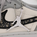 Christian Dior Trotter Air Dior Air Jordan 1 Low OG Sneakers Gray Auth 156693SM-37