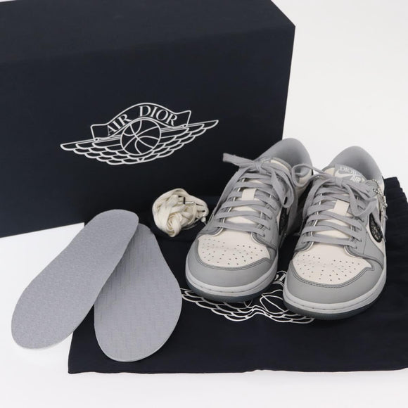 Christian Dior Trotter Air Dior Air Jordan 1 Low OG Sneakers Gray Auth 156693SM