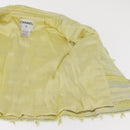 CHANEL Jacket Tweed Yellow Silver CC Auth 156695M-11