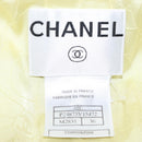 CHANEL Jacket Tweed Yellow Silver CC Auth 156695M-12