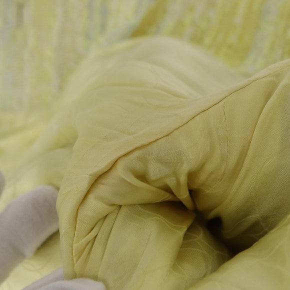 CHANEL Jacket Tweed Yellow Silver CC Auth 156695M