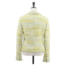 CHANEL Jacket Tweed Yellow Silver CC Auth 156695M-2