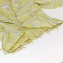 CHANEL Jacket Tweed Yellow Silver CC Auth 156695M-7