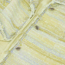 CHANEL Jacket Tweed Yellow Silver CC Auth 156695M-8