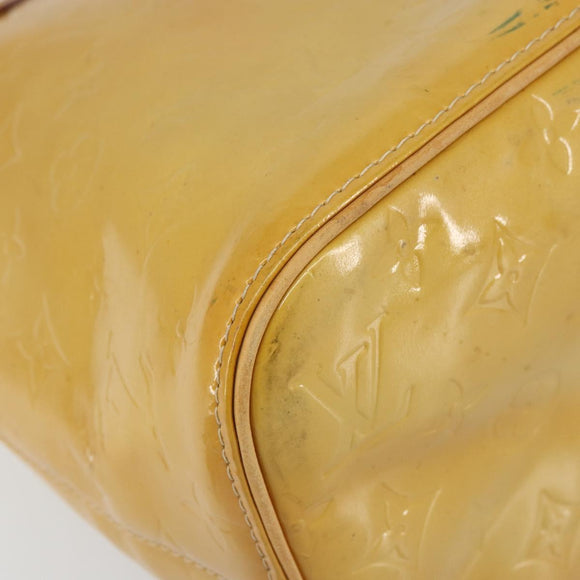 LOUIS VUITTON Monogram Vernis Houston Hand Bag Beige M91004 LV Auth 156696