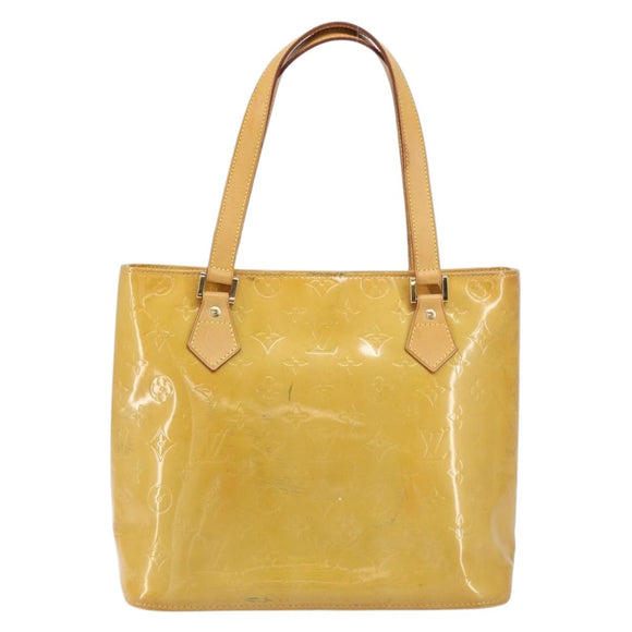 LOUIS VUITTON Monogram Vernis Houston Hand Bag Beige M91004 LV Auth 156696