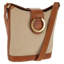 TIFFANY&Co. Shoulder Bag Canvas Beige Gold Auth 156697-1