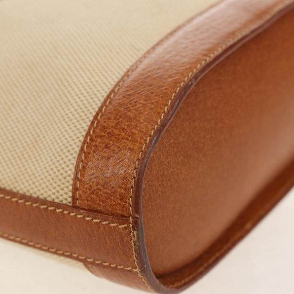 TIFFANY&Co. Shoulder Bag Canvas Beige Gold Auth 156697