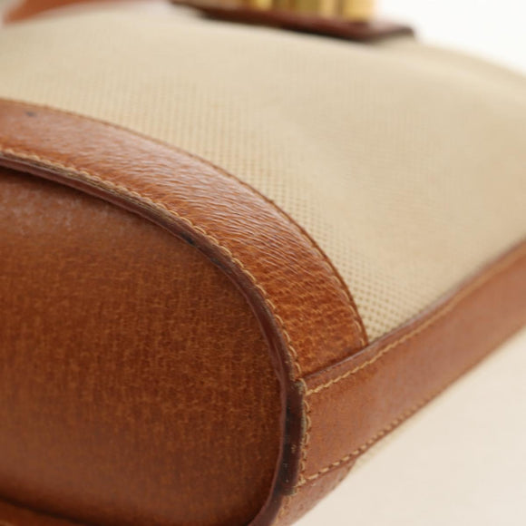 TIFFANY&Co. Shoulder Bag Canvas Beige Gold Auth 156697