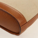 TIFFANY&Co. Shoulder Bag Canvas Beige Gold Auth 156697-18