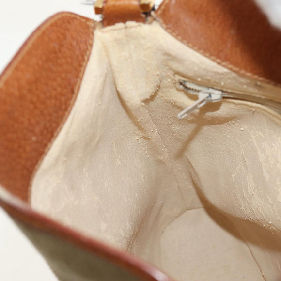 TIFFANY&Co. Shoulder Bag Canvas Beige Gold Auth 156697