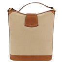 TIFFANY&Co. Shoulder Bag Canvas Beige Gold Auth 156697-2