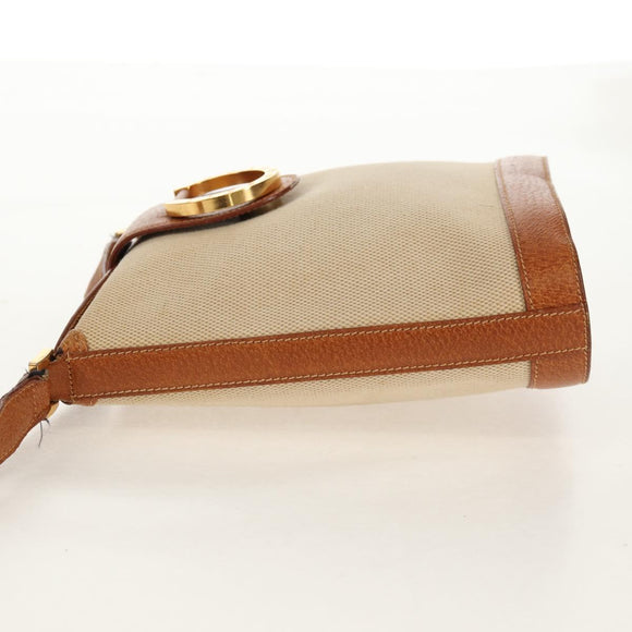 TIFFANY&Co. Shoulder Bag Canvas Beige Gold Auth 156697