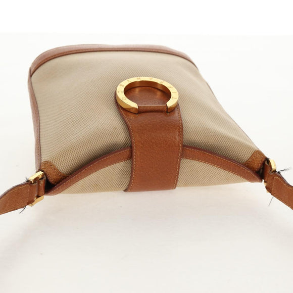 TIFFANY&Co. Shoulder Bag Canvas Beige Gold Auth 156697