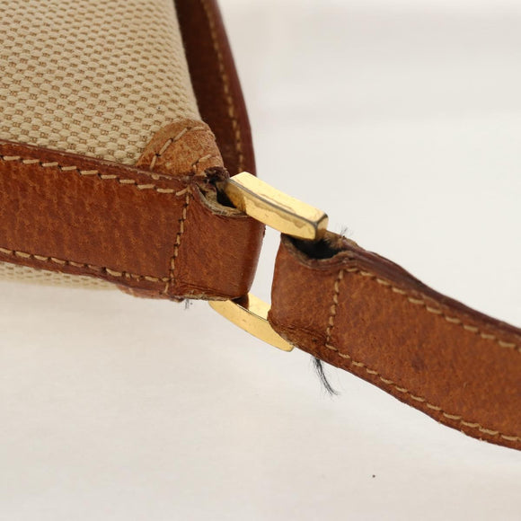 TIFFANY&Co. Shoulder Bag Canvas Beige Gold Auth 156697