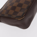 LOUIS VUITTON Damier Ebene Trousse Makeup Pouch N51982 LV Auth 156698-17