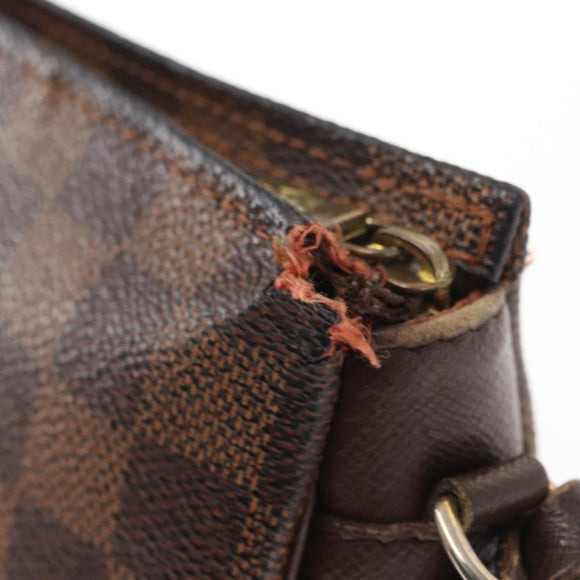 LOUIS VUITTON Damier Ebene Trousse Makeup Pouch N51982 LV Auth 156698