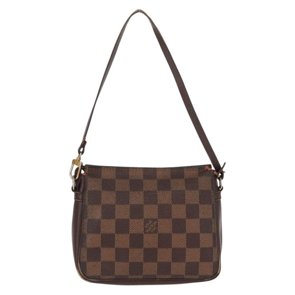 LOUIS VUITTON Damier Ebene Trousse Makeup Pouch N51982 LV Auth 156698