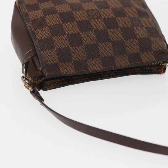 LOUIS VUITTON Damier Ebene Trousse Makeup Pouch N51982 LV Auth 156698
