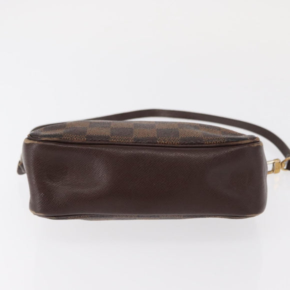 LOUIS VUITTON Damier Ebene Trousse Makeup Pouch N51982 LV Auth 156698