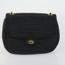 BALLY Tote Bag Leather 2 Set Black Ivory Auth 156704-10